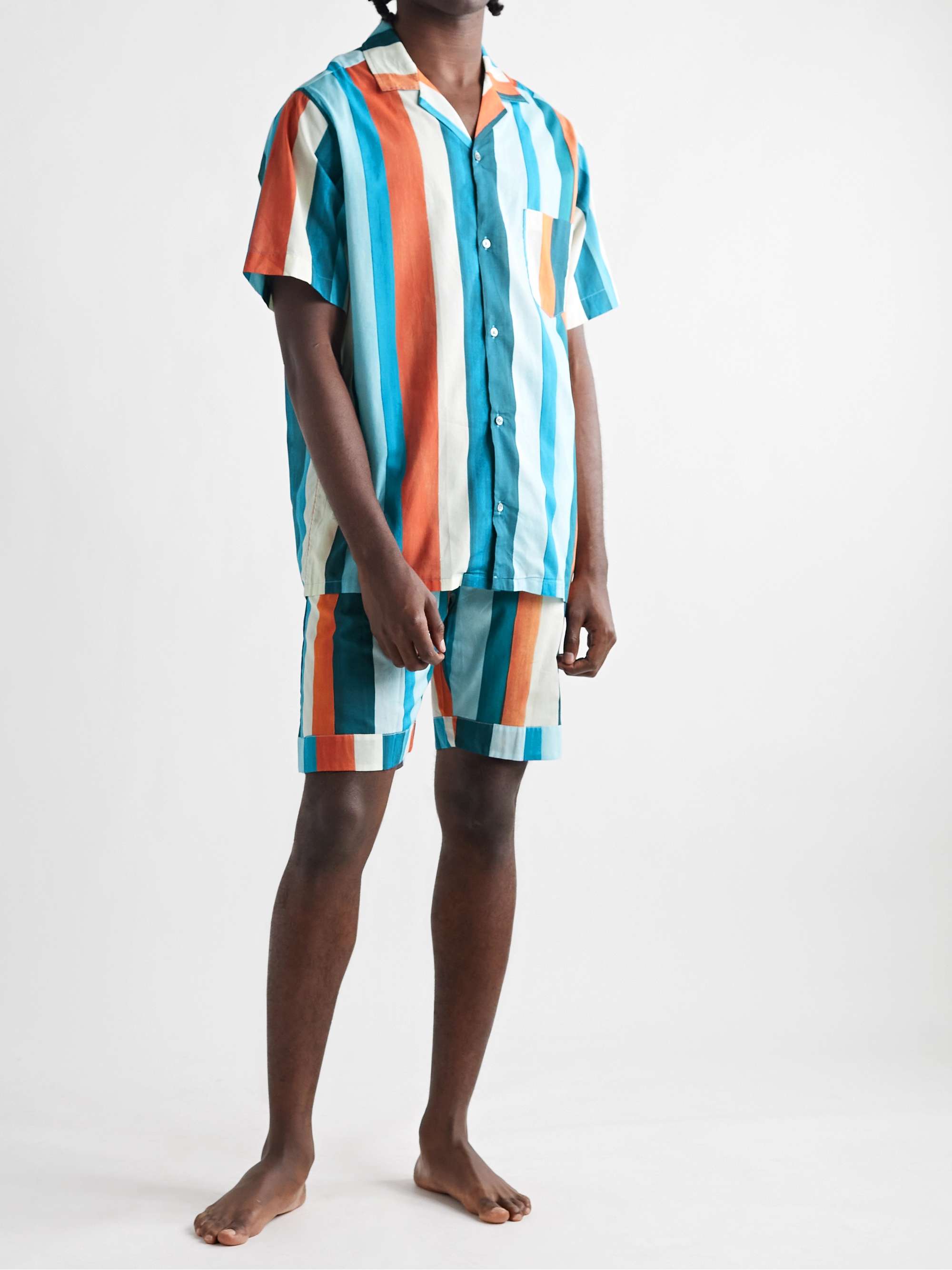 DESMOND & DEMPSEY Striped Cotton Pyjama Shorts | MR PORTER
