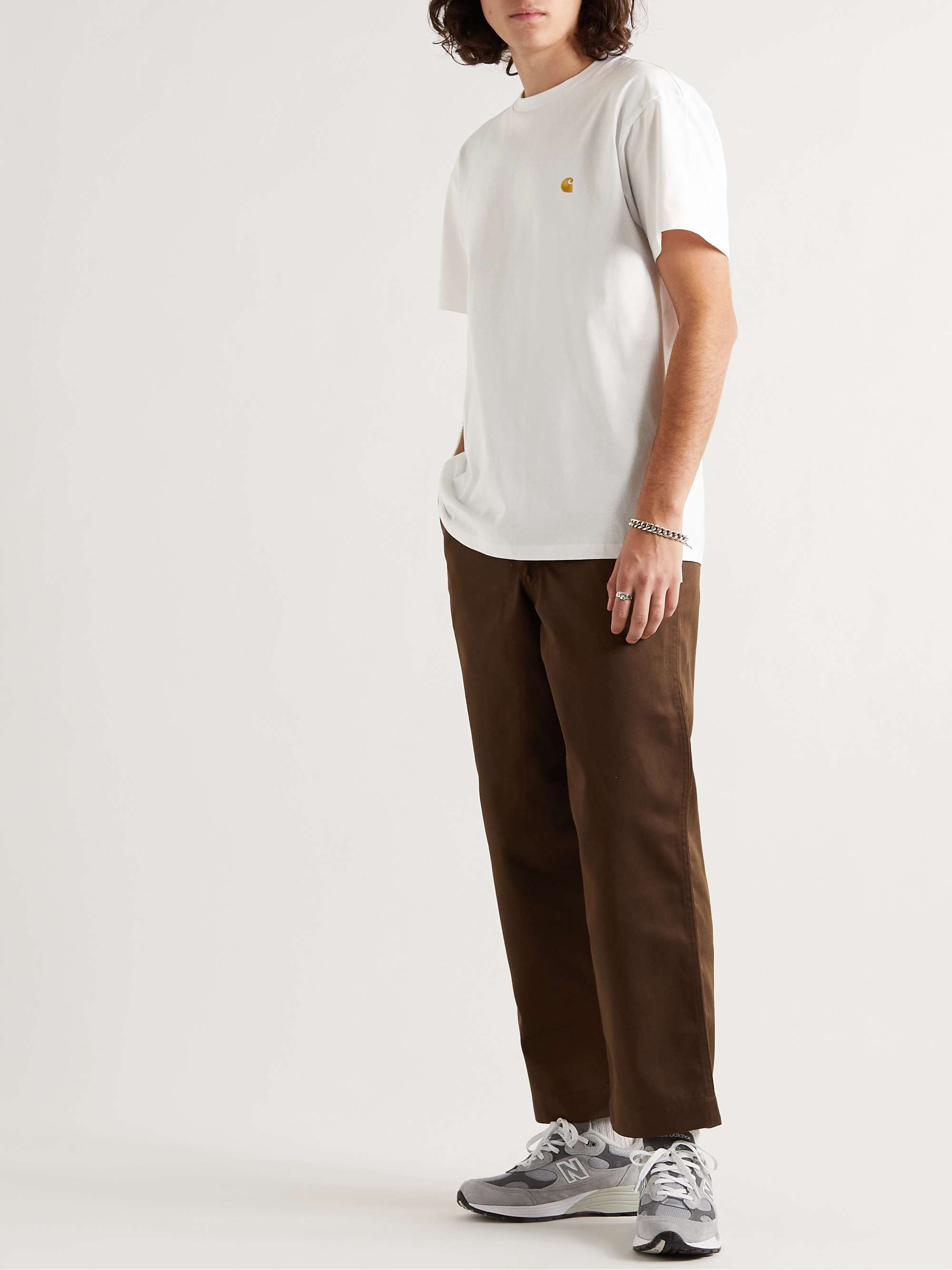White Logo-Embroidered Cotton-Jersey T-Shirt | CARHARTT WIP | MR PORTER