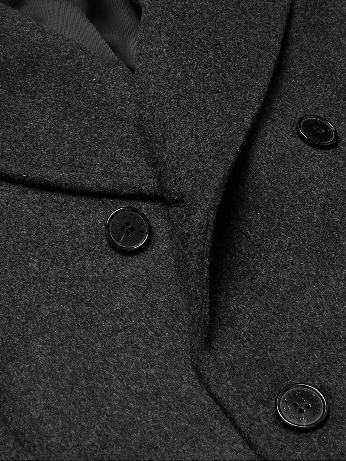 Shop Mackintosh Dalton Wool And Cashmere-blend Peacoat In Gray