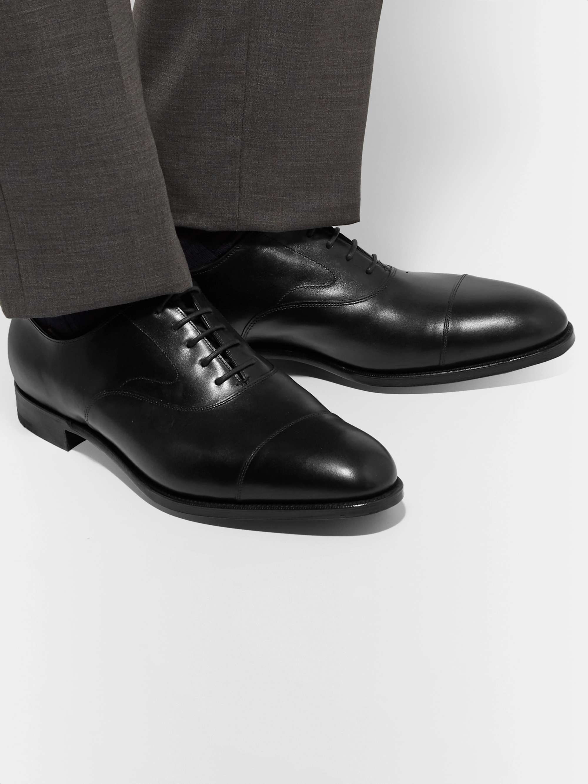 EDWARD GREEN Chelsea Cap-Toe Burnished-Leather Oxford Shoes | MR PORTER