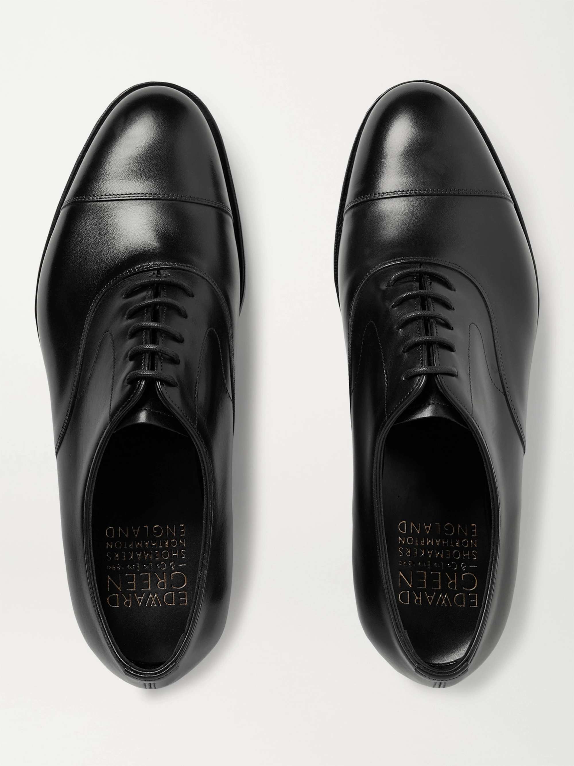 EDWARD GREEN Chelsea Cap-Toe Burnished-Leather Oxford Shoes for Men | MR  PORTER