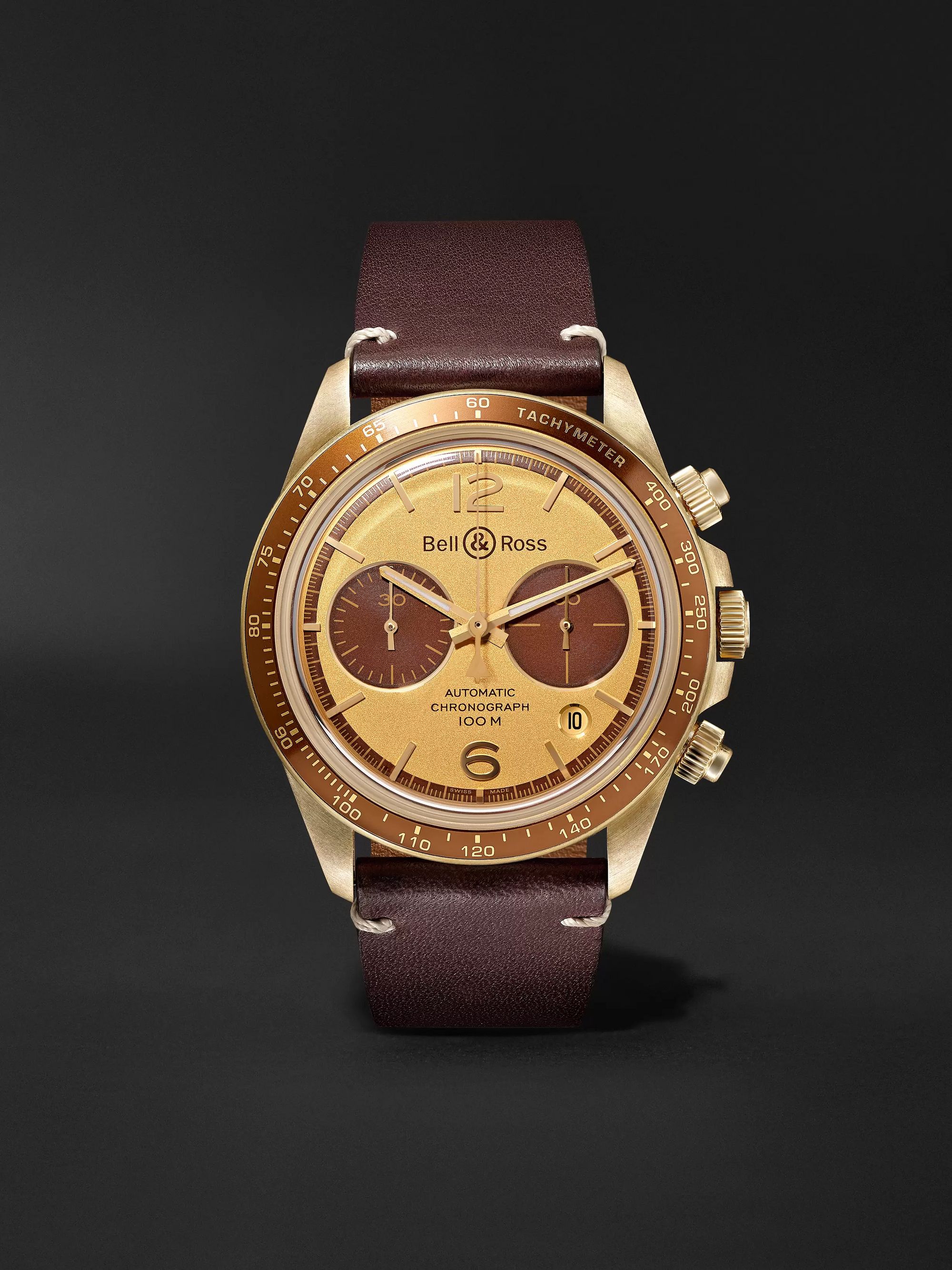 BELL & ROSS BR V2-94 Bellytanker 'El Mirage' The Rake x Revolution Limited  Edition Automatic Chronograph 41mm Bronze and Leather Watch, Ref. No.  BRV294-RR-BR/SCA | MR PORTER
