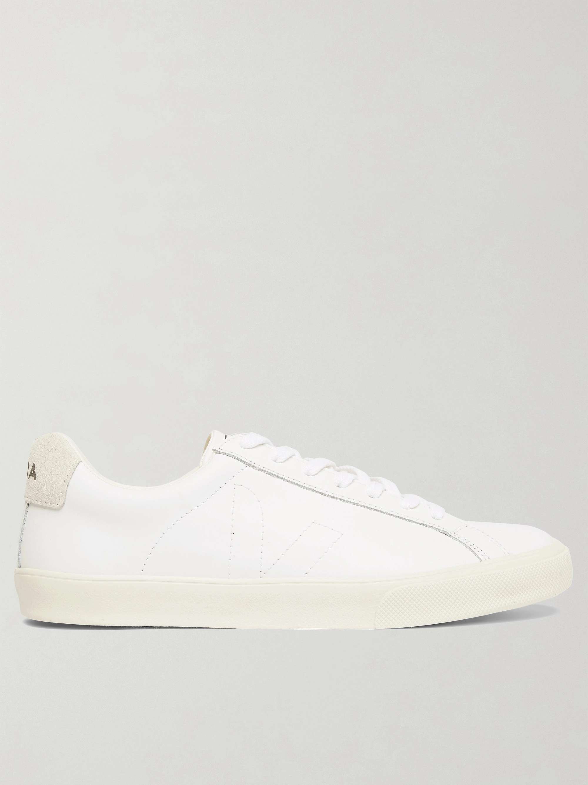 White Esplar Suede-Trimmed Leather Sneakers | VEJA | MR PORTER