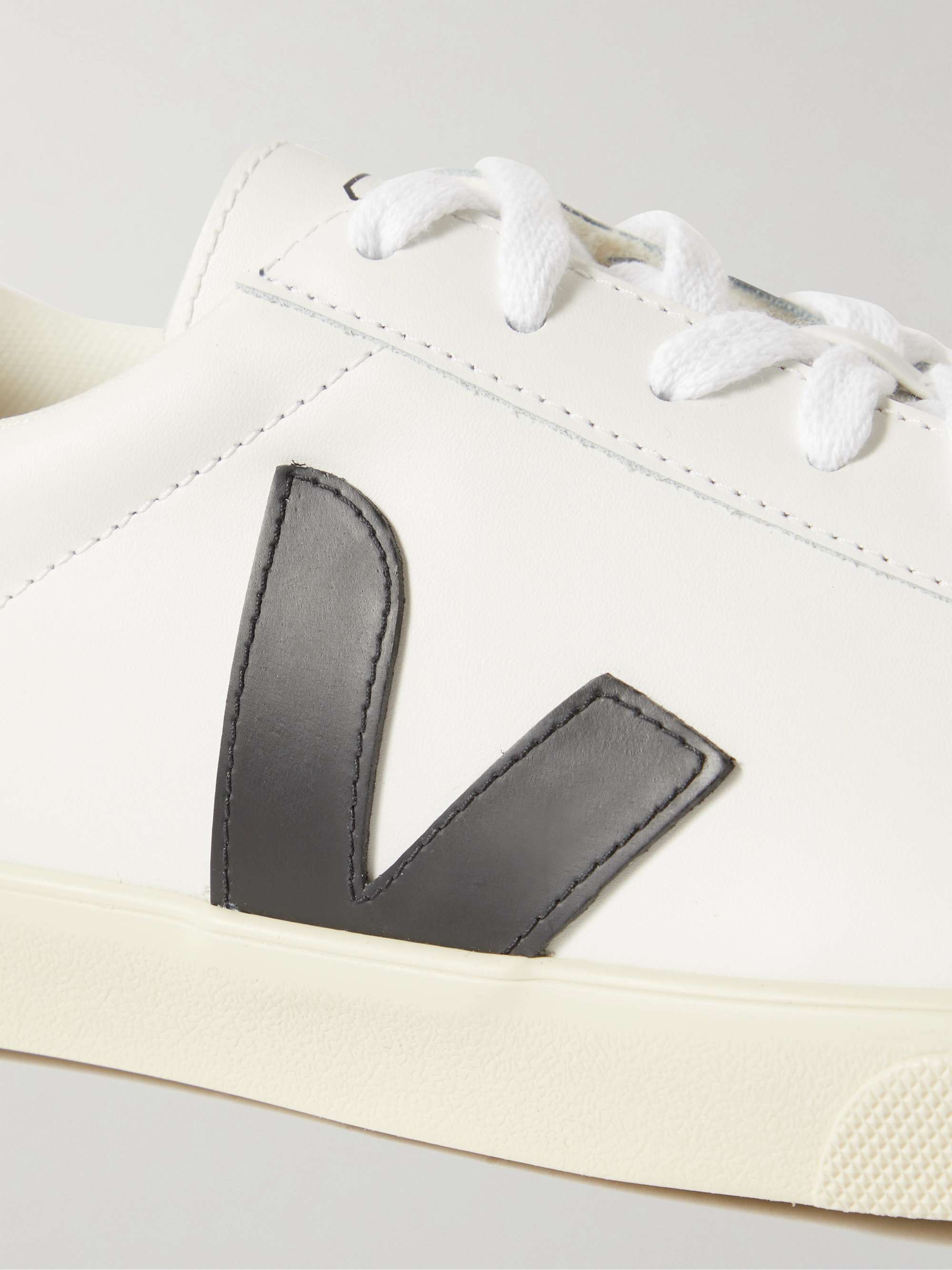 White Esplar Rubber-Trimmed Leather Sneakers | VEJA | MR PORTER