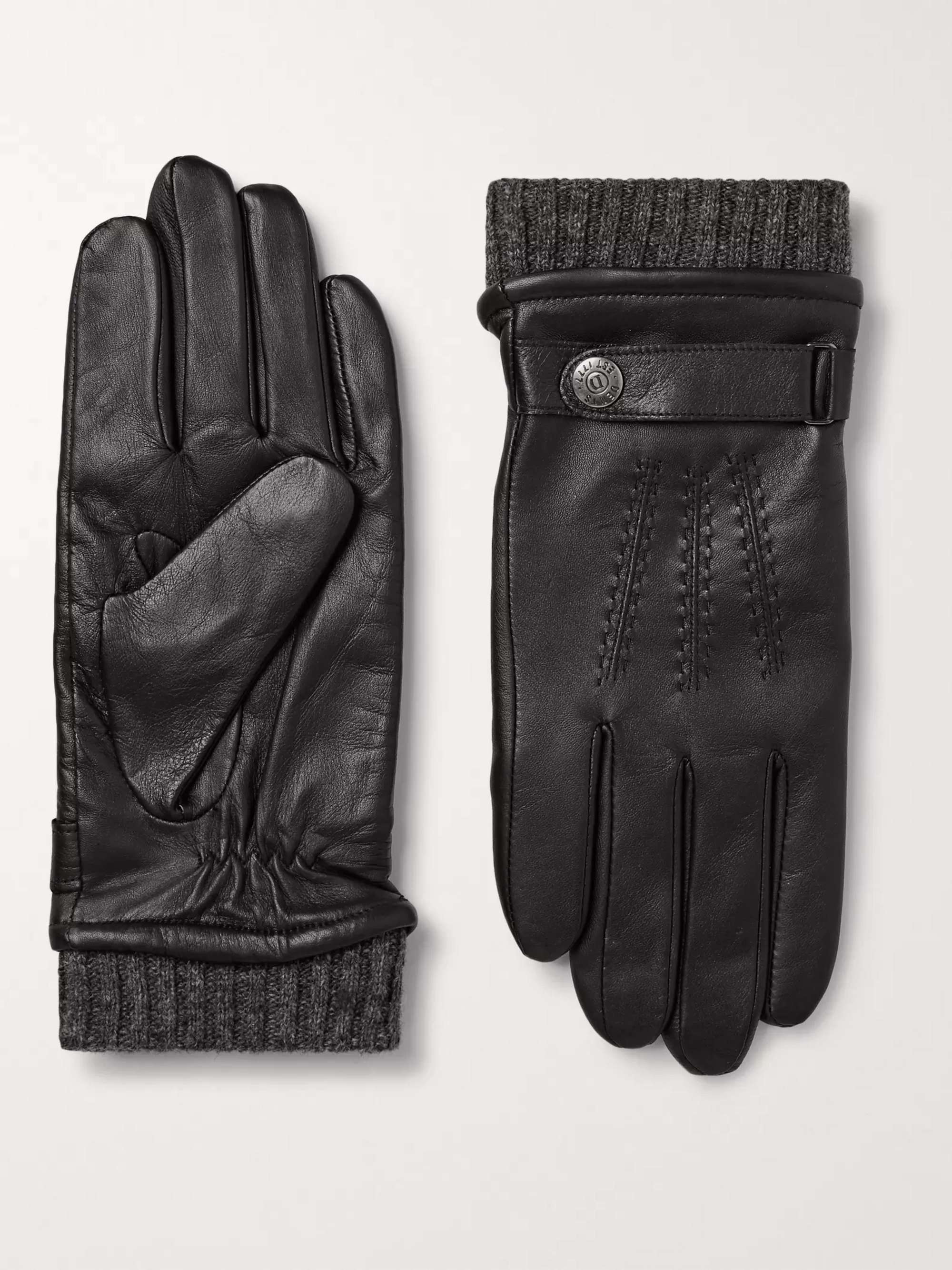 DENTS Henley Leather and Wool-Blend Tech Gloves for Men
