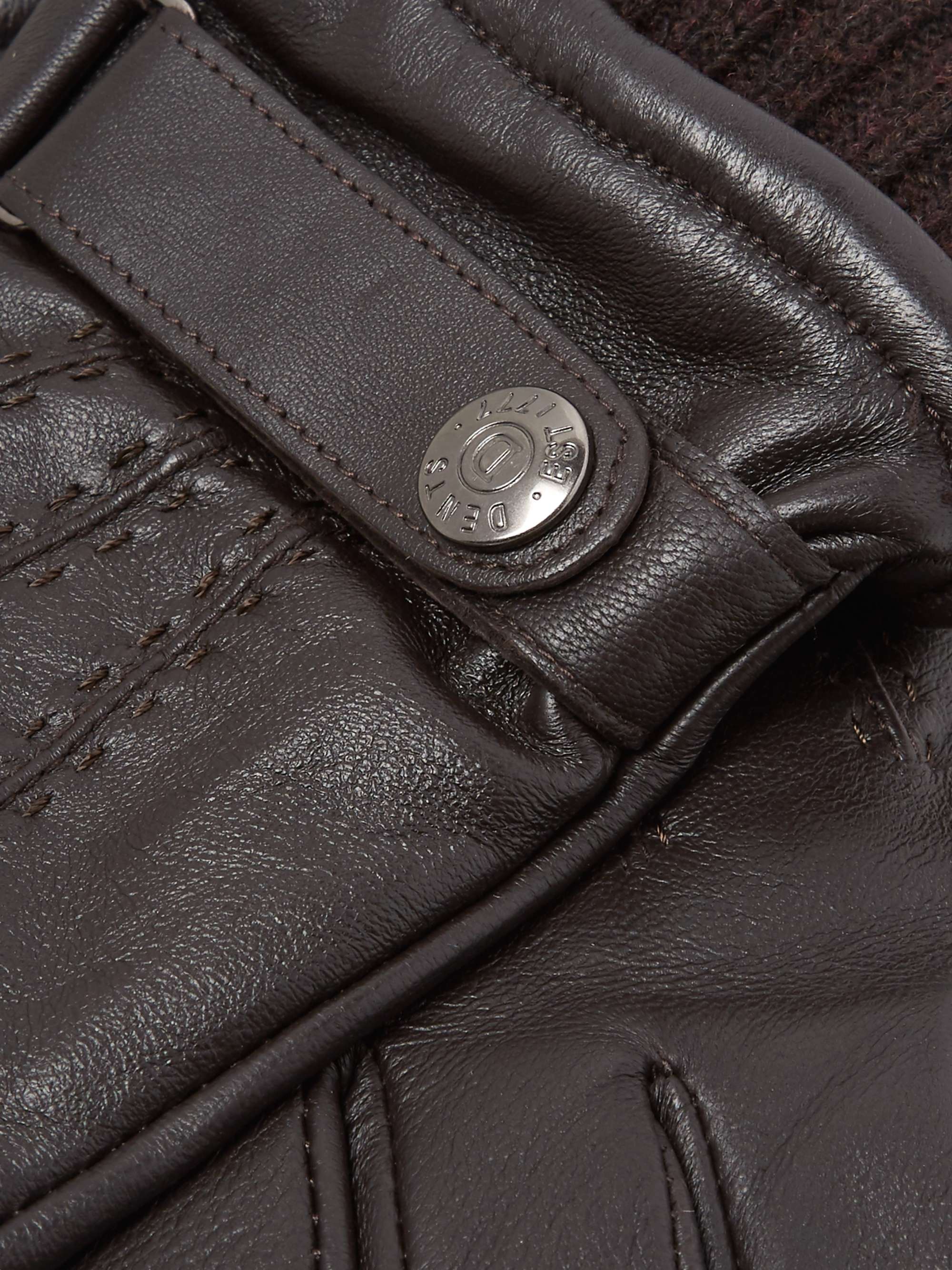 Dark brown Henley Touchscreen Leather Gloves | DENTS | MR PORTER