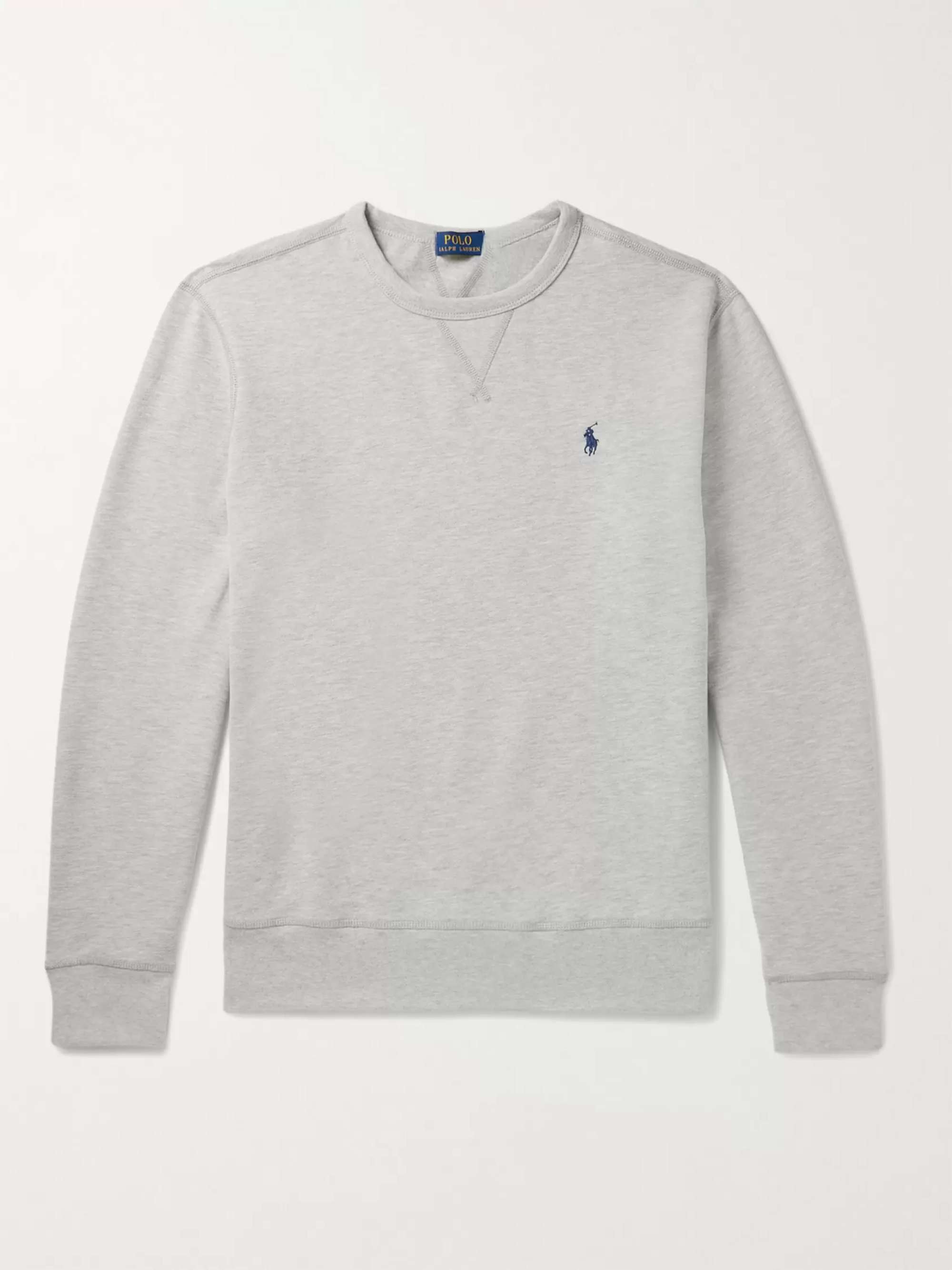 POLO RALPH LAUREN Melangé Fleece-Back Cotton-Blend Jersey Sweatshirt for  Men | MR PORTER