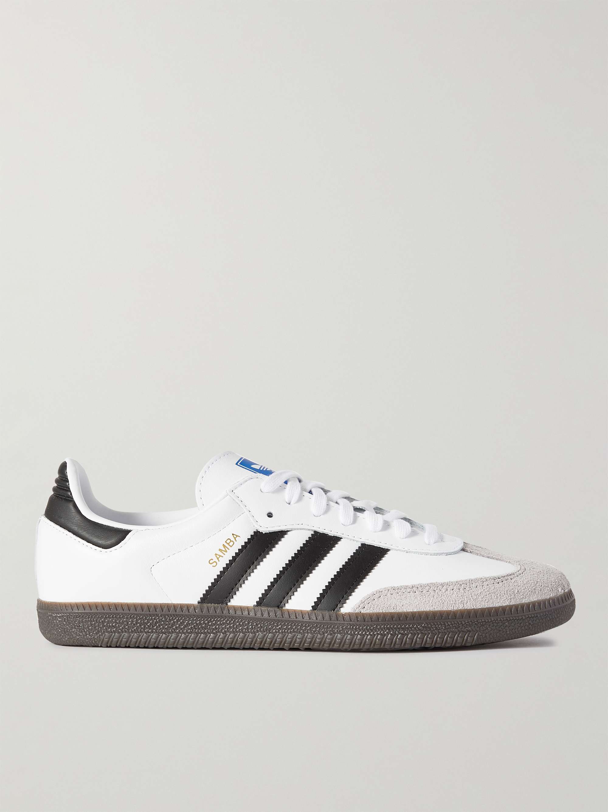 ADIDAS ORIGINALS Suede-Trimmed Leather Sneakers for | MR PORTER