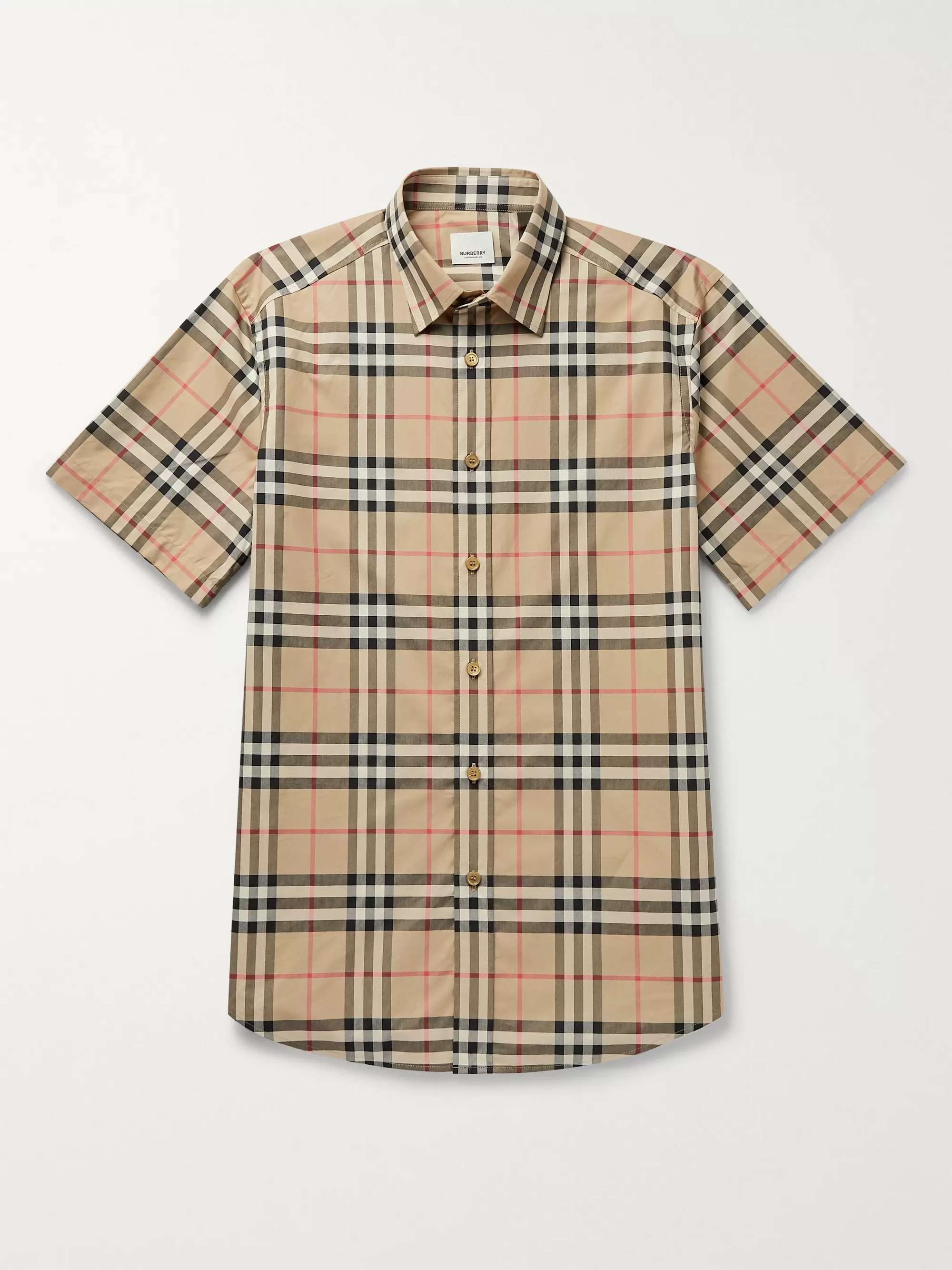 BURBERRY Checked Cotton-Poplin Shirt for Men | MR PORTER