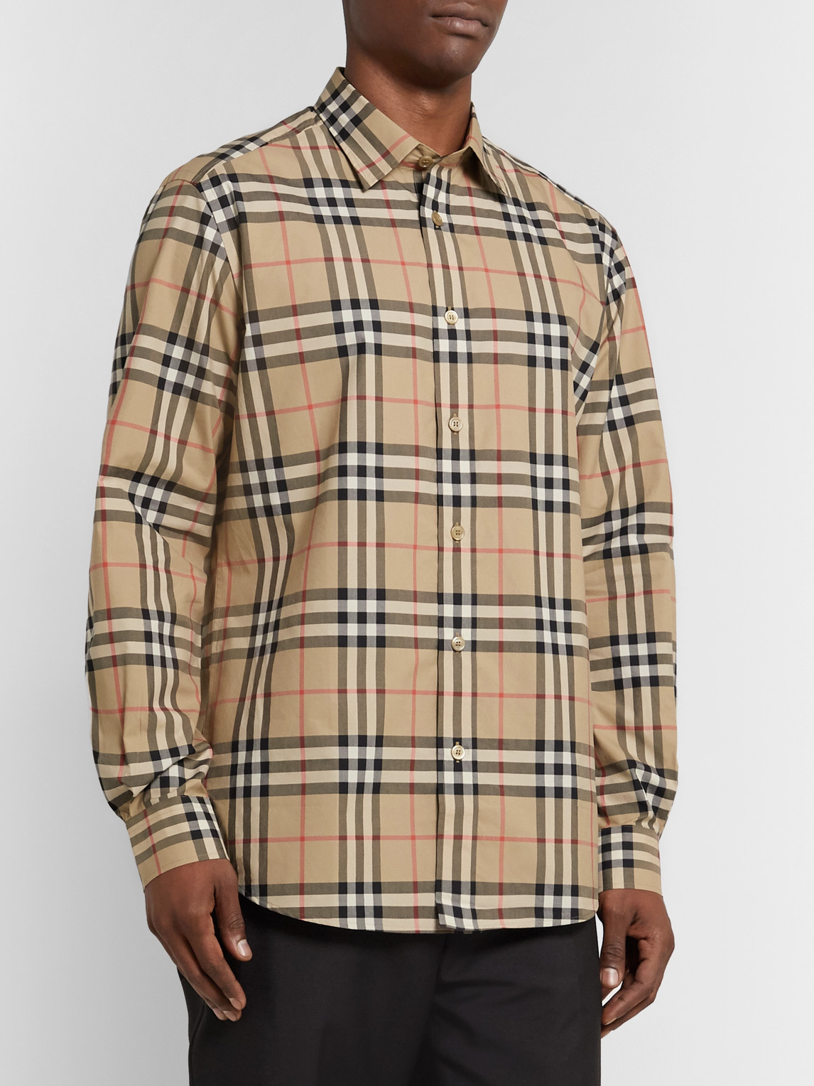 Burberry Long Sleeved Checked Shirt In Brown | ModeSens