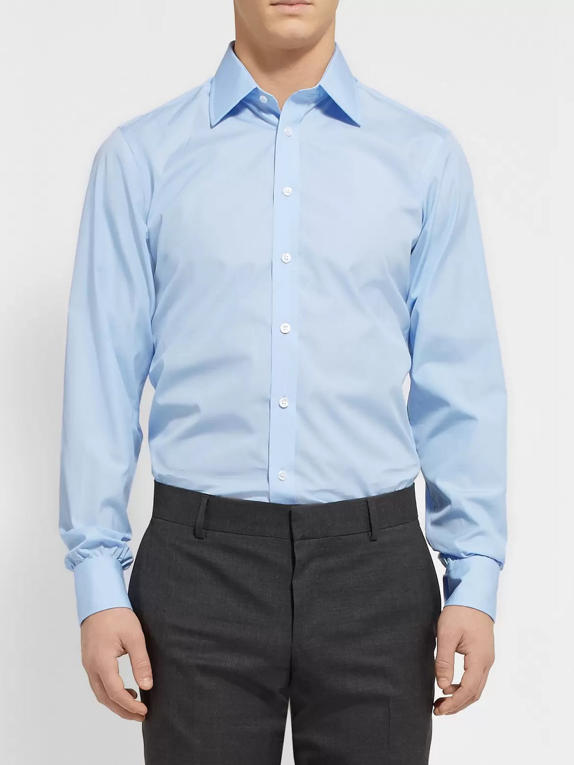 Shop Turnbull & Asser Blue Cotton Shirt