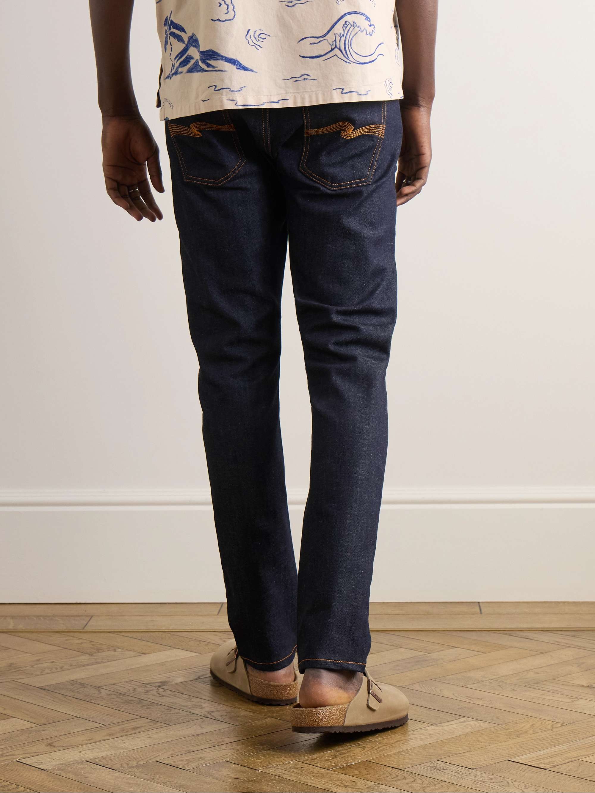 Dark denim Lean Dean Slim-Fit Dry Organic Denim Jeans | NUDIE JEANS | MR  PORTER